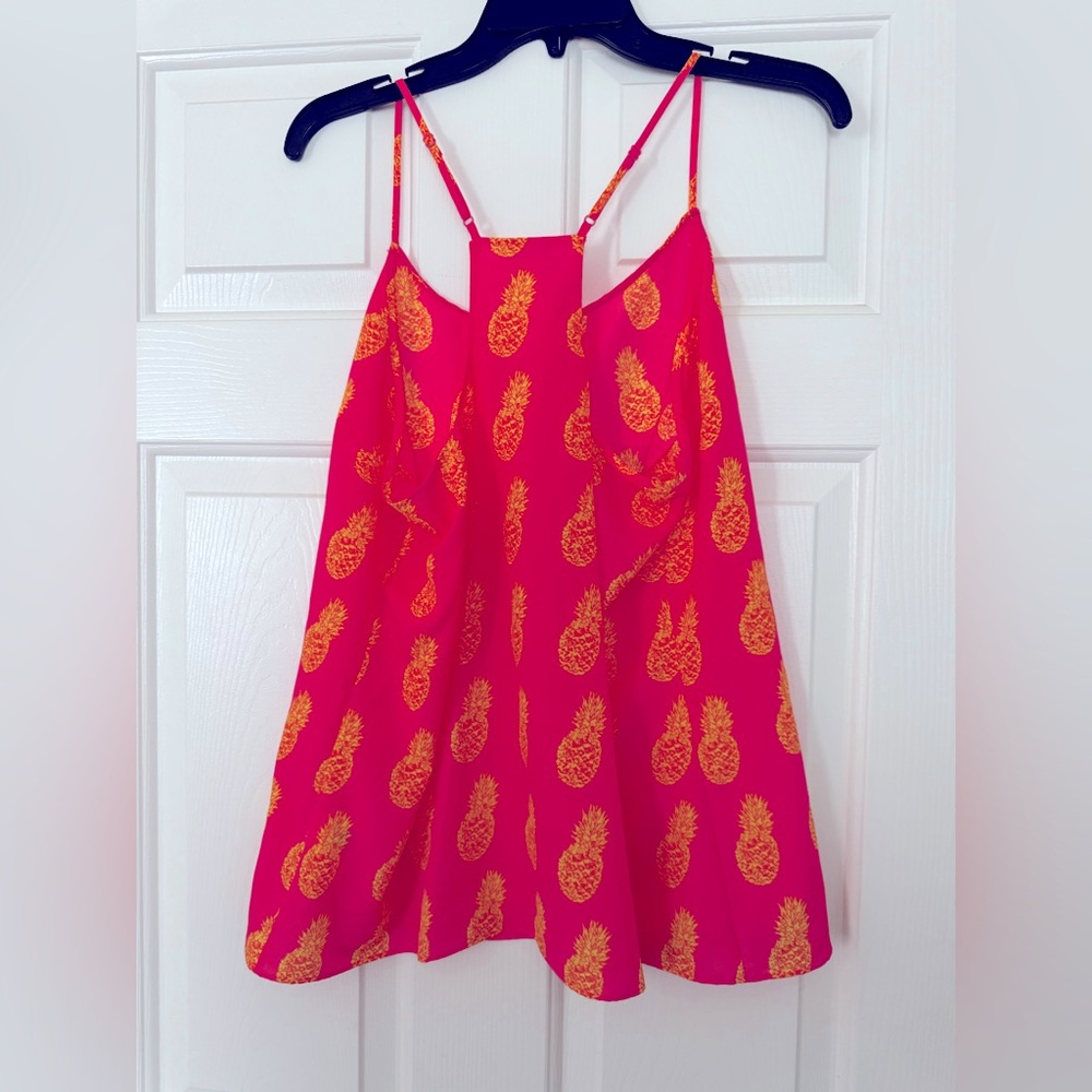 J. Crew Pink Camisole with Pineapple design women’s size 14 - Picture 2 of 3